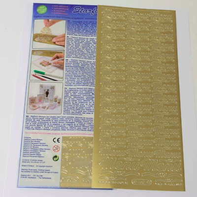 10 x Starform Stickerbogen Gold "Menu" unbenutzt - Bild 1 von 3