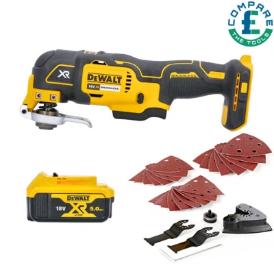 Dewalt DCS355N 18V Brushless MultiTool With Accessories With 1 x 5Ah Battery - Image 1 of 4