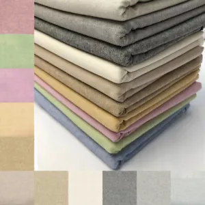 Cotton Rich Linen Look Fabric Plain Curtain Upholstery Recycled 140cm Wide - Picture 1 of 25