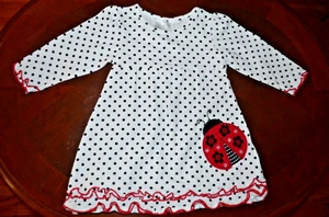 Koala Kids Toddler Girl's Polka Dot Ladybug Cotton dress New 6-9 Mo - Picture 1 of 4