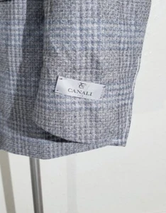 CANALI Kei 1934 Azul Marrón Cuadros Abuelo 4 Temporadas Tweed Chaqueta Abrigo Deportivo 56 46R - Imagen 1 de 11