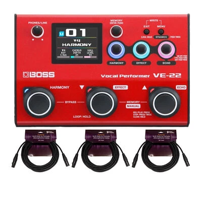 Procesador portátil multiefectos Boss VE-22 Vocal Performer con cables XLR 3 Foto 1 de 4