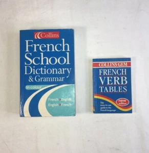 Collins French School Dictionary & Grammar French Verb Table Paperback Book set - Picture 1 of 8