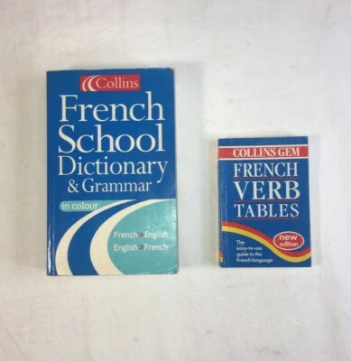 Collins French School Dictionary & Grammar French Verb Table Paperback Book set - Image 1 of 4