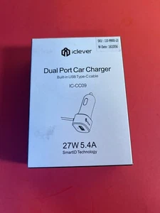 IClever Dual Port Car Charger 27 W 5.4AOutput 5V Input DC12-18v - Photo 1 sur 3