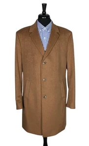 Jos. A Bank Overcoat Wool Blend Trench Coat Camel Tan  Jacket Size 42L - Picture 1 of 10