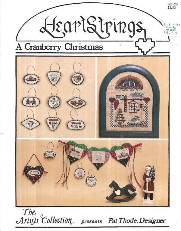 OOP!VTG!HEART STRINGS A CRANBERRY CHRISTMAS CROSS STITCH!! - Image 1 of 1