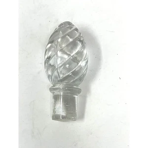 Vintage Glass Decanter Acorn Design Bottle Stopper Clear 3" Barware - Picture 1 of 10