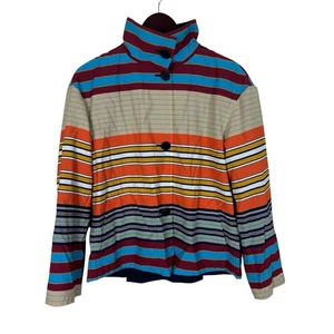 Akris Punto Parasol Striped Reversible Jacket Women’s Size US 6 Multicolor - Picture 1 of 14