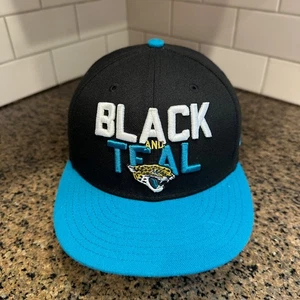 Cappello berretto Jacksonville Jaguars nero e verde acqua NFL calcio nuova era 59Fifty 7 3/8 - Foto 1 di 8