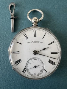 ANTIQUE J.W. BENSON 58 & 60 LUDGATE HILL 925 STERLING SILVER ROYAL POCKET WATCH - Picture 1 of 21