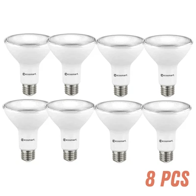 ECO-SMART EcoSmart 75W PAR30 LED Flood Light Bulbs Bright White Dimmable – 8 Pack