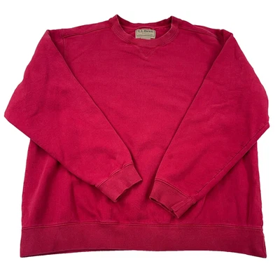 Винтажный LL Bean толстовка мужчин XL высокий красный Crewneck свитер Y2K пустой простоя - Изображение 1 из 4