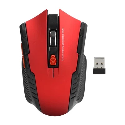 (red) Mechanical Gaming 2.4G Mouse 1000/1200/1600 3-Speed DPI Ergonomic - Image 1 of 4