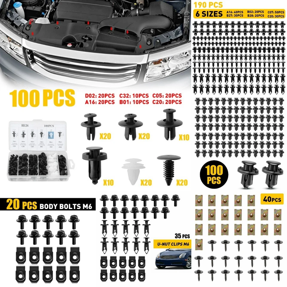 Tornillo de coche carrocería metálica guardabarros retenedor parachoques tuerca en U sujetador de junta 40 piezas Foto 1 de 1