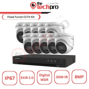 Hikvision 8MP Festrevolver Kuppel Sicherheitssystem IDS-7204HUHI-M1-P DVR Kit - Bild 1 von 2