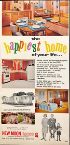 1966 New Moon Homes Vintage Print Ad The Happiest Home Of Your Life - Picture 1 of 1