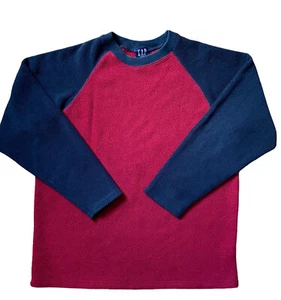 Vintage Gap Kids size XL Red Blue Long Sleeve Fleece Pullover Sweater - Picture 1 of 9