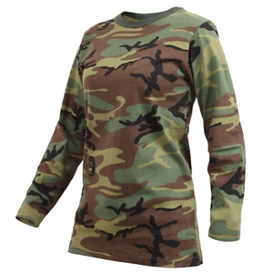 Rothco Women's Long Sleeve Camo T-Shirt - Ladies Long Length Long Sleeve Tee - Picture 1 of 4