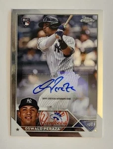 Oswald Peraza /SS Yankees RC | 2023 Topps Chrome Rookie Auto Card #AC-OP - Picture 1 of 7