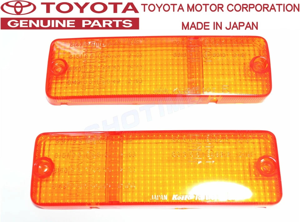 TOYOTA GENUINE OEM 84-89 MR2 AW10 AW11 Front Turn Signal Lamp Light Lens Set - Image 1 of 1