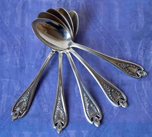 5 TEASPOONS 1847 Rogers Bros OLD COLONY International Silver Plate 1911 Flatware - Bild 1 von 8