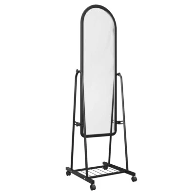 Rollspiegel Aigentlich Konfektionsspiegel schwenkbar rollbar schwarz 158x45x52cm - Bild 1 von 4