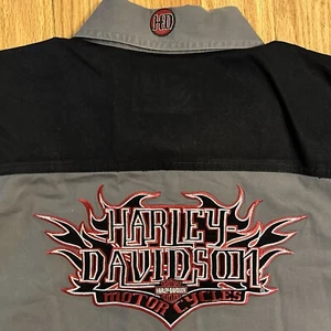 Camisa utilitaria Harley Davidson motocicleta hombre XL parche bordado garaje trabajo - Imagen 1 de 10
