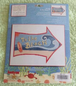 NEW Janlyn To The BEACH Surf Wave Sand COUNTED CROSS STITCH Arrow KIT - Picture 1 of 2