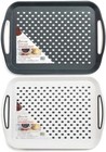 2 X Serving Tray Plastic Rubber Grip Surface (Random Colour Basis)