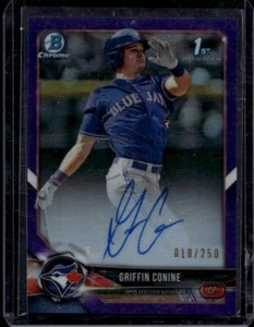 2018 Bowman Draft Griffin Conine Purple 010/250  AU, SN250 #CDA-GC