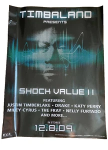 Timbaland Shock Value II Poster Feat Justin Timerlake Miley Cyrus Katy Perry - Picture 1 of 12