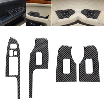 Cubierta de interruptor de elevación de ventana interior de fibra de carbono 4 piezas para Acura TSX 2004-08 Foto 1 de 4