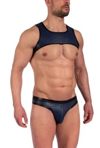 Manstore Cropped Top Shirt M2370 Gr. M UVP: 49,95€ NEU nightblue Lederimitat - Bild 1 von 3