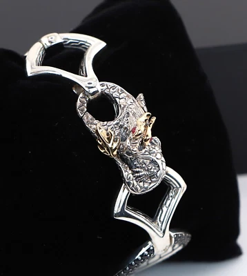 $4,500 Brazalete Oro Amarillo 18K Plata John Hardy Leyenda Naga Dragón Zafiro 7" Foto 1 de 4