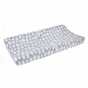 Carter's Gray & White Cloud Soft Plush Changing Pad Cover Baby Nursery NEW