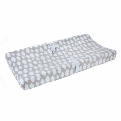 Carter's Gray & White Cloud Soft Plush Changing Pad Cover Baby Nursery NEW - Image 1 of 2
