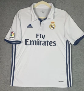 Camiseta de fútbol Adidas 2016-17 Real Madrid para hombre pequeña 40 blanca La Liga nueva sin etiquetas - Imagen 1 de 10