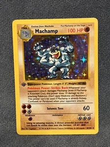 Machamp 1st Edition Shadowless Holo Rare Vintage Pokemon Card - 8/102 Base Set - Picture 1 of 4