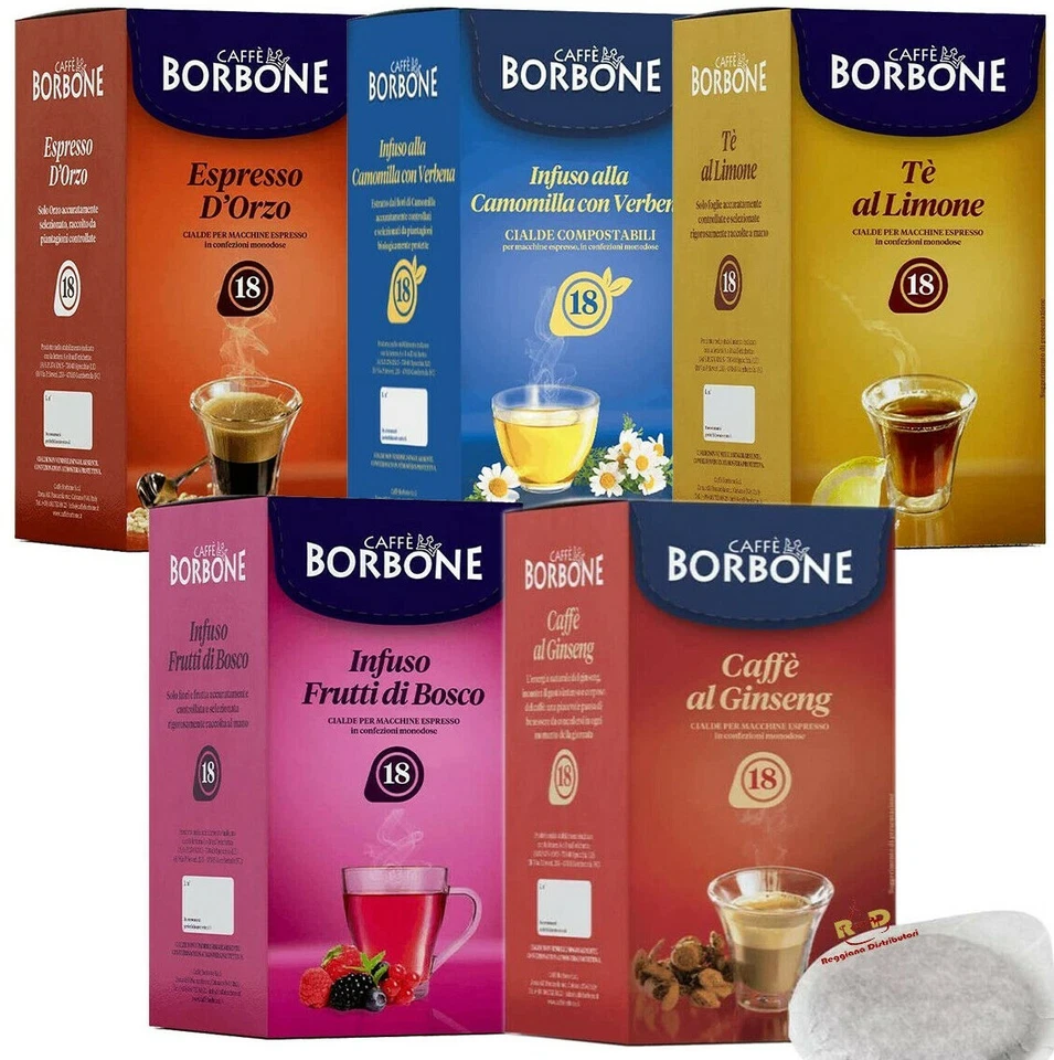 Cialde Carta Borbone Tisane Ginseng Orzo Tè Camomilla Scegli Gusto e Quantità