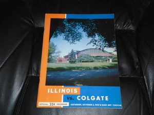 1957 COLGATE AT ILLINOIS COLLEGE FOOTBALL PROGRAM EX-MINT - Picture 1 of 1