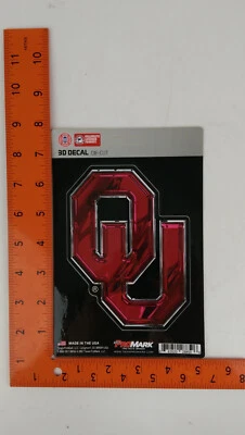 USA Made NCAA Vinyl Die Cut  Decal  UV resistant Stickers 3D  Oklahoma Sooners - Image 1 of 3