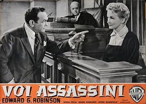 "LE TÉMOIN A ABATTRE (ILLEGAL)" Affiche originale italienne (Edward G. ROBINSON) - Picture 1 of 1