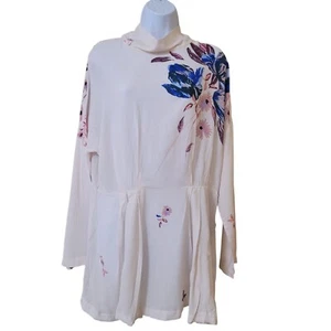 Free People Blumen Bluse Bindeband Damen Größe L Boho Karriere Büro Cottagecore - Bild 1 von 8