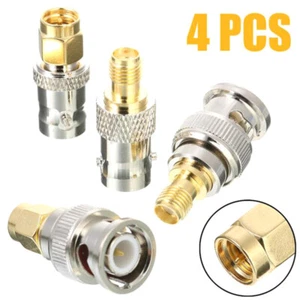 4x BNC To SMA Connectors Type Male Female RF Connector Adapter Test Conver_hg - Picture 1 of 9