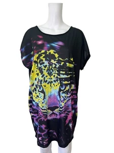 LOVE LABEL T-Shirt Dress Size Medium 12 Black Tiger Womens NEW EU40 RRP £29 - Picture 1 of 13