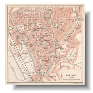 Utrecht Original map 1897 city plan NETHERLANDS UTREG - Picture 1 of 8