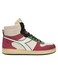 Scarpe Sneakers Diadora Magic Basket Mid Legacy 179008 Uomo Pelle Rosso - Picture 1 of 3