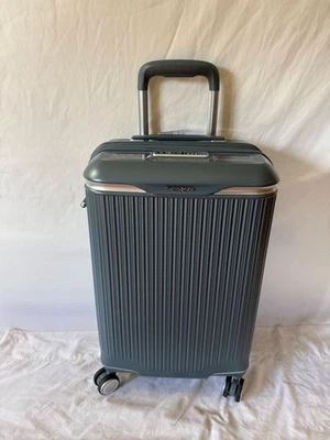 $598 Samsonite Silhouette 18 21" Carry-On Expandable Hard Spinner Luggage Blue - Image 1 of 4