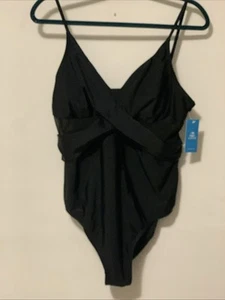 Cupshe Black One Piece Swimsuit XL | Mesh Wrap Front Cutout | NWT Bathers - Picture 1 of 3